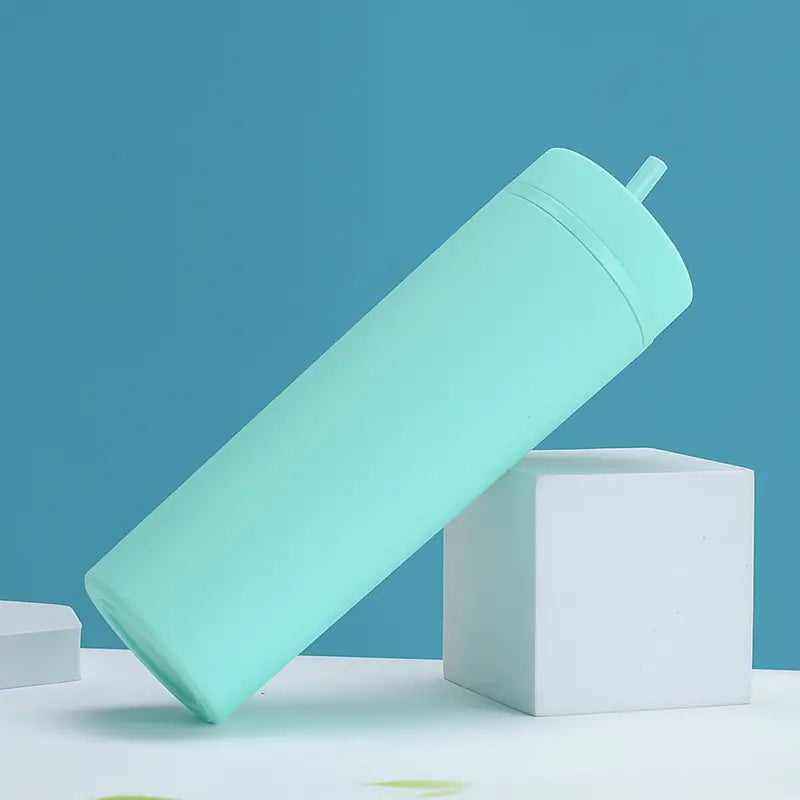 Matte pastel acrylic tumbler with a straw 473ml